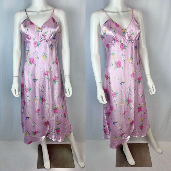 Secret Treasures Other - Secret Treasures Medium Pink Floral Sleeveless V-Neck Midi Nightgown Dress